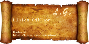 Lipics Gábor névjegykártya